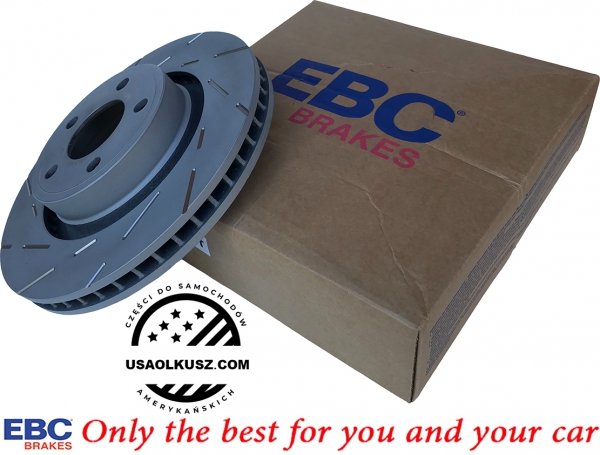Przednie klocki YellowStuff + NACINANE tarcze hamulcowe 320mm EBC seria USR Ford Mustang 2015-