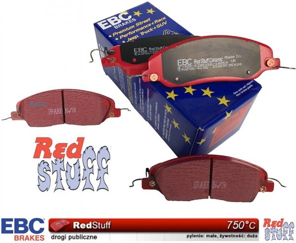 Przednie klocki RedStuff + NACINANE tarcze hamulcowe 336mm EBC seria USR Ford Mustang 2011-2014