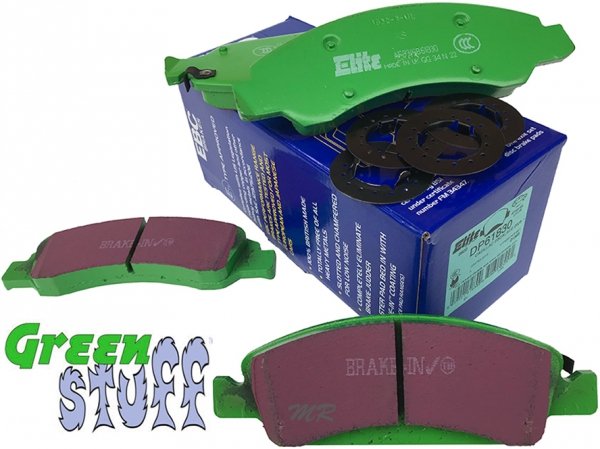 Przednie klocki GreenStuff + NAWIERCANE NACINANE tarcze hamulcowe 330mm EBC seria GD GMC Yukon 2009-