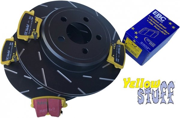 Tylne klocki YellowStuff + NACINANE WENTYLOWANE tarcze hamulcowe EBC seria USR Chrysler 300C