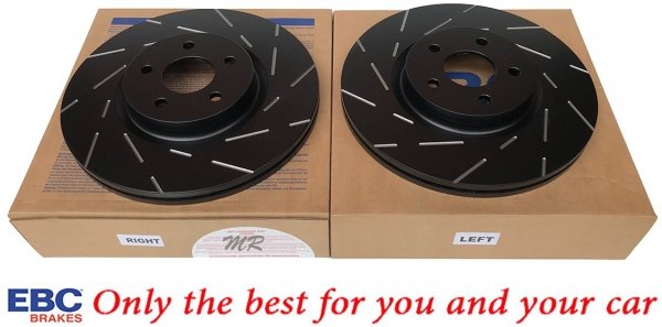 Przednie CERAMICZNE klocki RedStuff + NACINANE tarcze hamulcowe 320mm EBC seria USR Ford Escape AWD 2013-