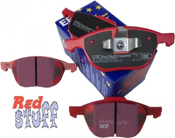 Przednie CERAMICZNE klocki RedStuff + NACINANE tarcze hamulcowe 300mm EBC seria USR Ford Escape FWD 2013-2019