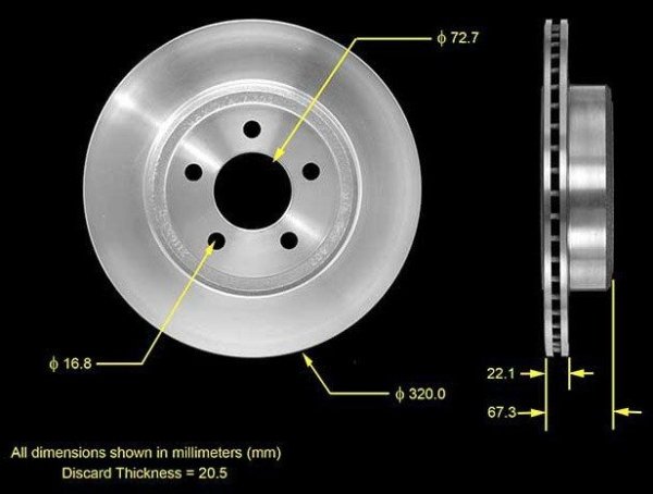 Tylne klocki szczęki oraz WENTYLOWANE tarcze hamulcowe BREMBO Dodge Challenger