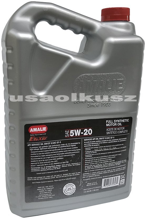 Olej silnikowy 5W-20 Elixir Full Synthetic AMALIE 3,785l