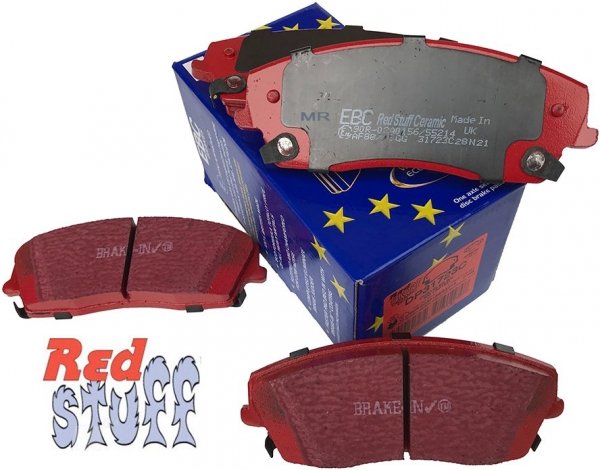 Przednie CERAMICZNE klocki RedStuff + NACINANE tarcze hamulcowe 320mm EBC seria USR Lancia Thema RWD V6