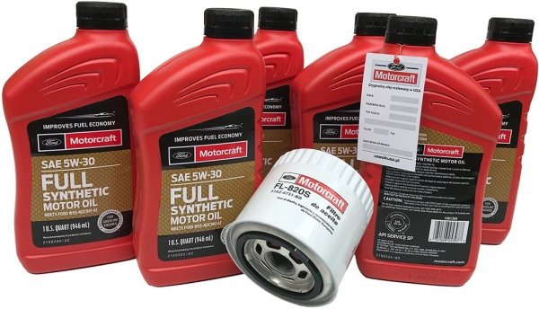 Oryginalny filtr oraz olej silnikowy Motorcraft 5W30 Full Synthetic Ford Maverick 3,0 V6