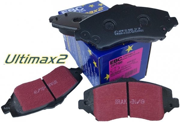 Przednie klocki Ultimax2 + NACINANE tarcze hamulcowe 302mm EBC seria USR Dodge Journey -2012
