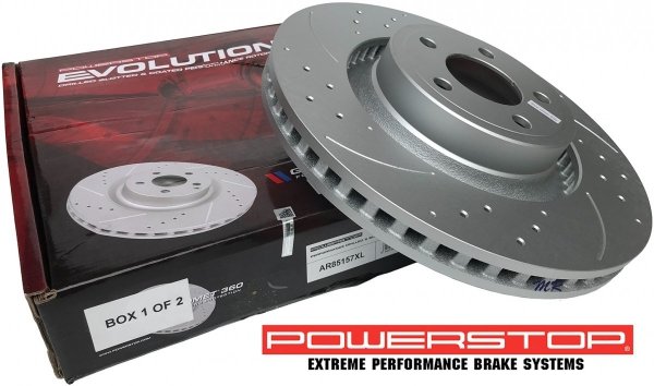 Przednia WIERCONA NACINANA tarcza hamulcowa 352mm POWERSTOP EVOLUTION Ford Mustang 2015-