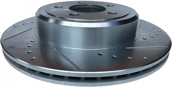 Tylne klocki + WIERCONE wentylowane tarcze hamulcowe POWERSTOP Dodge Challenger