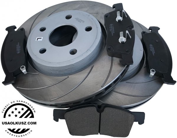 Przednie klocki + NACINANE tarcze hamulcowe 330mm SLOTTED Dodge Durango 3,6 V6