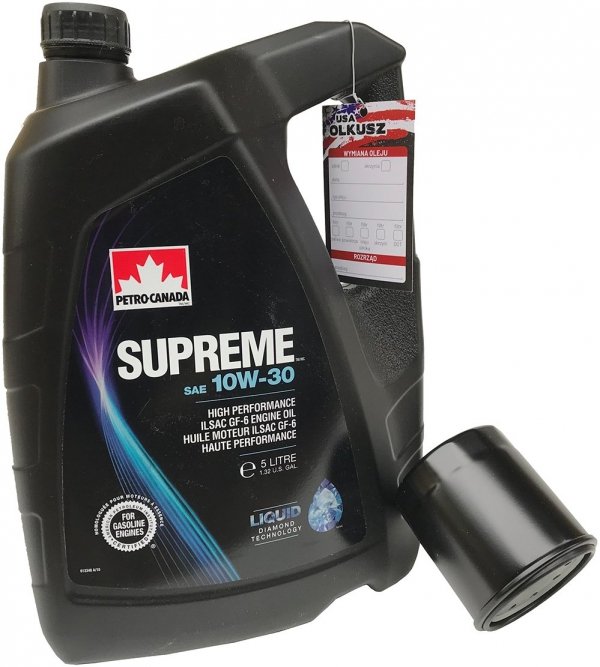 Filtr oleju oraz olej SUPREME 10W30 Plymouth Breeze