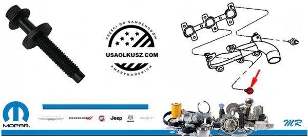 Śruba mocowania kolektora wydechowego Jeep Cherokee 3,7 V6 2002-2004