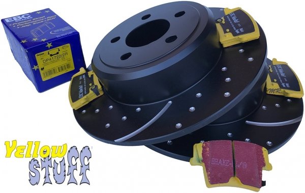Tylne klocki YellowStuff + WIERCONE NACINANE tarcze hamulcowe EBC seria GD Dodge Magnum