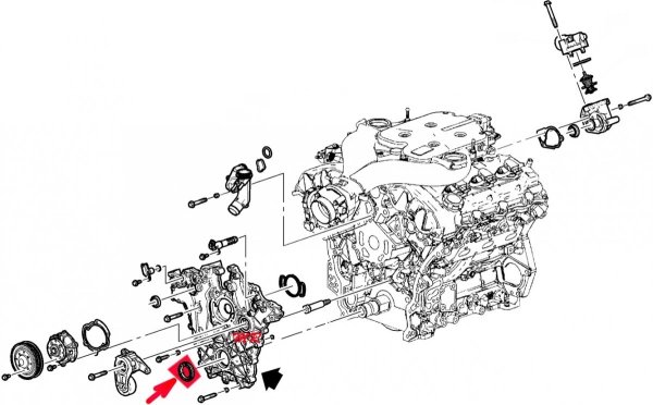 Uszczelniacz wału przód silnika Chevrolet Equinox V6 2008-2017