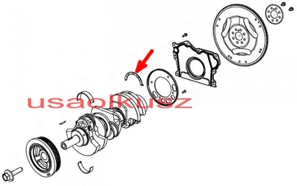 Półpanewka oporowa wału silnika Dodge Durango 3,6 V6