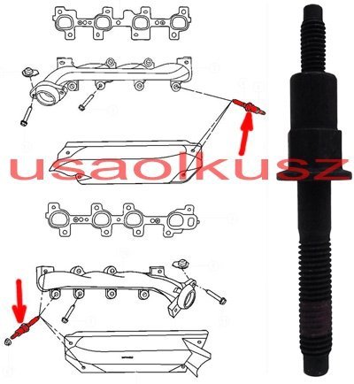 Śruba kolektora wydechowego - mocowanie osłony Dodge Durango 4,7 V8 -2007