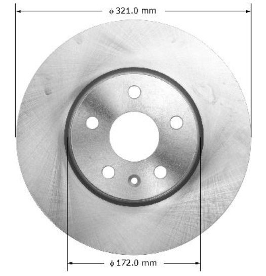 Przednia NACINANA tarcza hamulcowa 321mm Buick LaCrosse 2010-