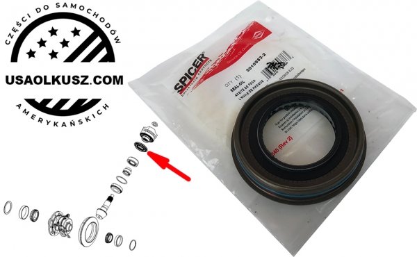 Uszczelniacz wałka ataku tylnego mostu M200 20109532 Jeep Wrangler JL 2018- 68393980AB