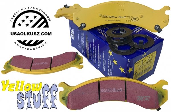 Przednie klocki YellowStuff + NAWIERCANE NACINANE tarcze hamulcowe EBC seria GD GMC Yukon XL 2500 2000-2013