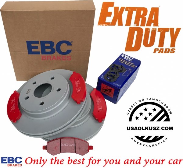 Przednie klocki EXTRA DUTY ED + tarcze hamulcowe EBC seria PREMIUM Dodge RAM 1500 2006-