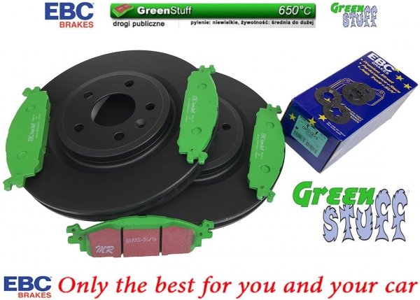 Przednie klocki GreenStuff + tarcze hamulcowe 325mm EBC seria Premium Ford Explorer 2011-2019
