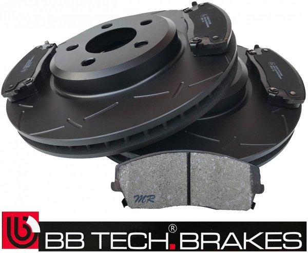 Przednie klocki + NACINANE tarcze hamulcowe 320mm BB-TECH Dodge Charger