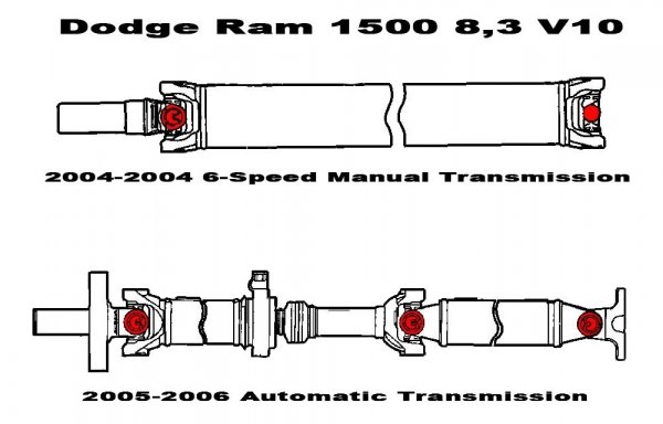 Krzyżak tylnego wału napędowego Dodge Ram 1500 SRT-10 8,3 V6 2004-2006