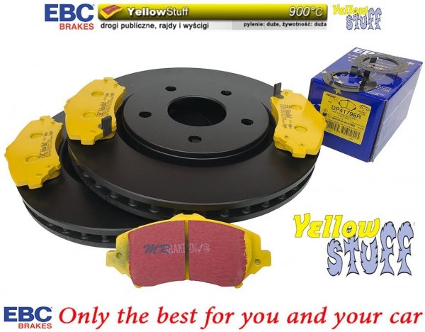Przednie klocki YellowStuff + tarcze hamulcowe 302mm EBC seria Premium Dodge Journey -2012