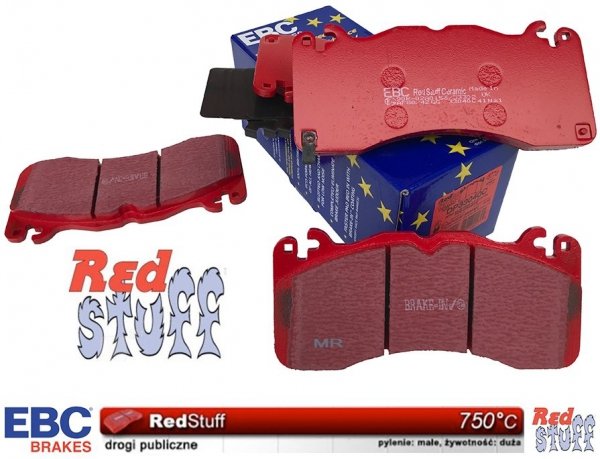 Przednie CERAMICZNE klocki RedStuff + tarcze hamulcowe EBC seria USR Ford Mustang 5,0 V8 2015-