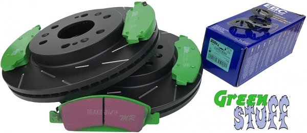 Przednie klocki GreenStuff + NACINANE tarcze hamulcowe 330mm EBC seria USR Chevrolet Tahoe 2009-2020