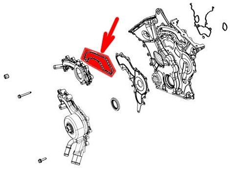 Uszczelka podstawy obudowy termostatu Jeep Cherokee KL 3,2 V6