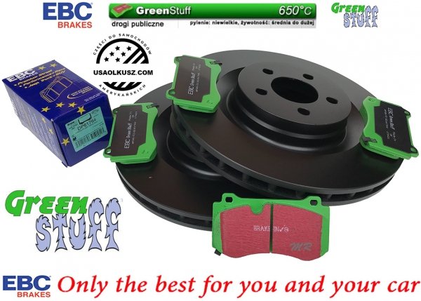 Przednie klocki GreenStuff + tarcze hamulcowe 360mm EBC seria PREMIUM Chrysler 300C SRT8