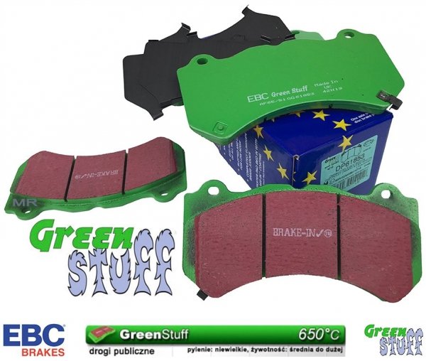 Przednie klocki GreenStuff + tarcze hamulcowe EBC Racing Dodge Charger SRT Hellcat -2020