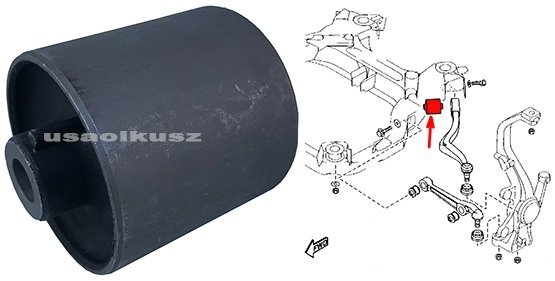 Tuleja przedniego dolnego wygiętego wahacza Ford Fusion -2012