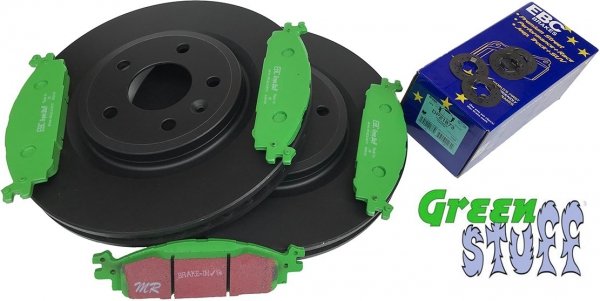 Przednie klocki GreenStuff + tarcze hamulcowe 325mm EBC seria Premium Ford Explorer 2011-2019