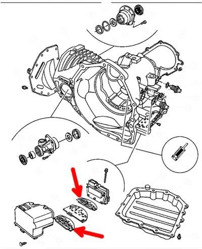 Uszczelka elektrozaworów skrzyni A604 41TE Dodge Stratus -1999