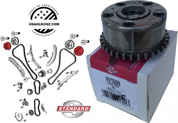 Koło zębate zmiennych faz rozrządu VVT wałka zaworów wydechowych/wylotowych Jeep Gladiator JT 3,6 V6