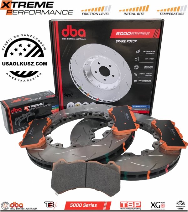 Przednie klocki Xtreme Performance + tarcze hamulcowe 400mm DBA 5000 T3 Dodge Charger SRT Hellcat 2021-2023