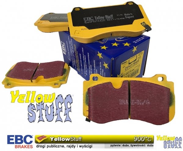 Przednie klocki YellowStuff + NACINANE tarcze hamulcowe 360mm EBC seria USR Chrysler 300C SRT