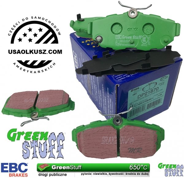 Tylne klocki GreenStuff + NACINANE tarcze hamulcowe EBC seria USR Ford Mustang 2005-2014