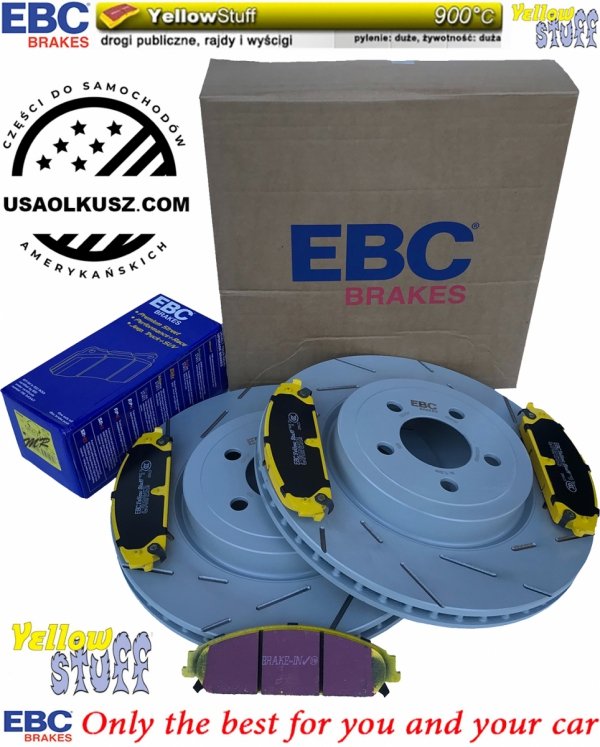 Przednie klocki YELLOWSTUFF + tarcze hamulcowe 345mm EBC seria USR Lancia Thema