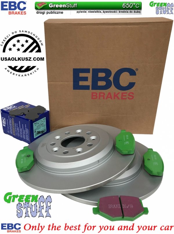 Tylne klocki GreenStuff + tarcze hamulcowe 330mm EBC seria Premium Lincoln MKT 2010-2019