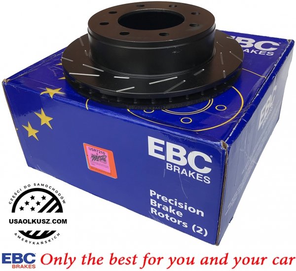 Tylne klocki GreenStuff + NACINANE tarcze hamulcowe EBC seria USR GMC Yukon XL 2500 2000-2007