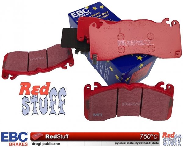 Przednie CERAMICZNE klocki RedStuff + tarcze hamulcowe EBC seria USR Ford Mustang 5,0 V8 2015-