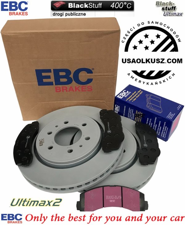 Przednie klocki Ultimax2 + tarcze hamulcowe EBC seria Premium Ford F-150 2010-2021