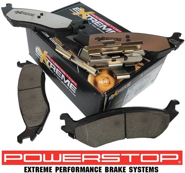 Tylne klocki Z36 + WIERCONE nacinane tarcze hamulcowe POWERSTOP 5 szpilek RAM 1500 2003-