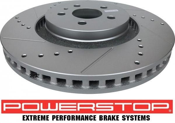 Przednie klocki Z17 + WIERCONE NACINANE tarcze hamulcowe 345mm POWERSTOP Lincoln Continental 2017-2020