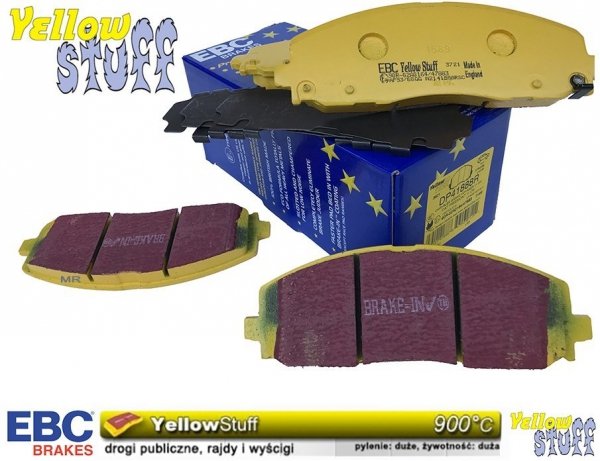Przednie klocki YellowStuff + NACINANE tarcze hamulcowe 330mm EBC seria USR Chrysler Pacifica 2017-