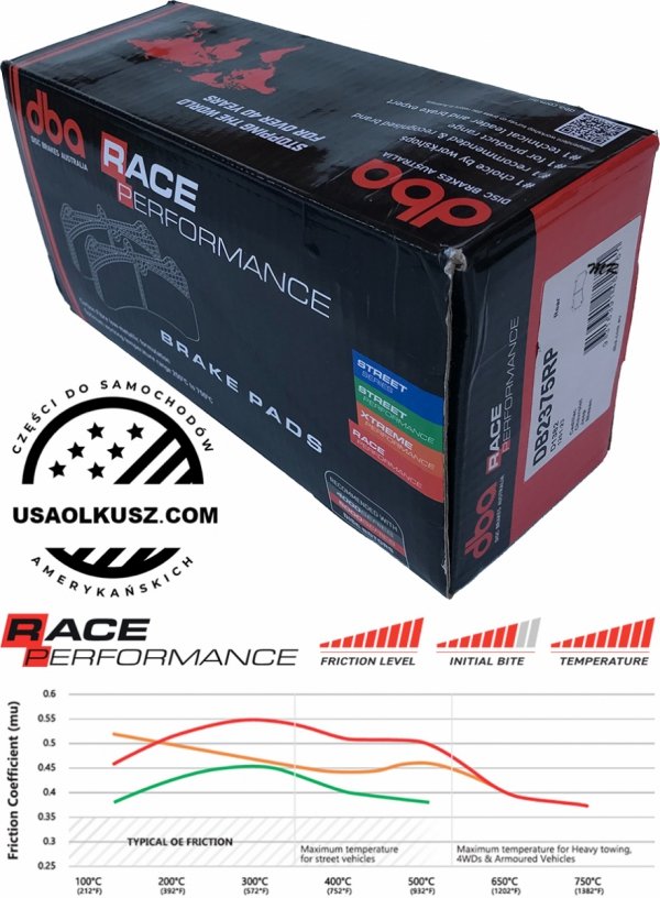 Przednie klocki RACE PERFORMANCE + tarcze hamulcowe DBA T3 Chevrolet Corvette C7 Z06 Grand Sport 2015-2019 