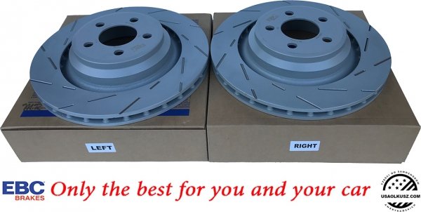 Tylne klocki Ultimax2 + NACINANE tarcze hamulcowe 350mm EBC seria USR Dodge Magnum SRT-8 6,1 V8